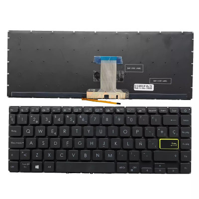 Asus Redolbook 14S S433 X421 S4600 V4050F E410M backlit Spanish SP keyboard Asus Redolbook 14S S433 X421 S4600 V4050F E410M backlit Spanish SP keyboard