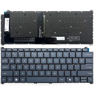 Acer Swift Go 14 SFG14-01, SFG14-64, SFG14-64T, backlit US keyboard blue AI