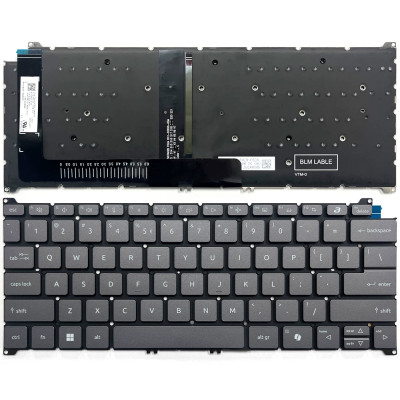 Acer Swift 14 AI SF14-11, SF14-11T, SF14-51, SF14-51T, SF14-61, SF14-61T, backlit US keyboard gray AI