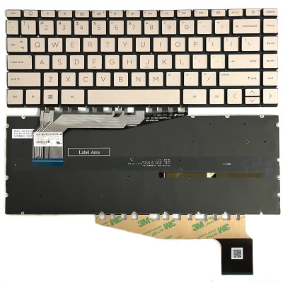 HP Pavilion 13-BE, 14-EH, 14-EY, 14-EW, backlit US keyboard gold F1 smile